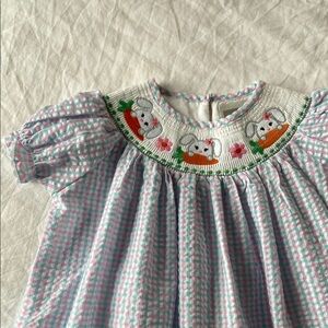 NWOT Lil Cactus Bunny Embroidered Smocked Dress